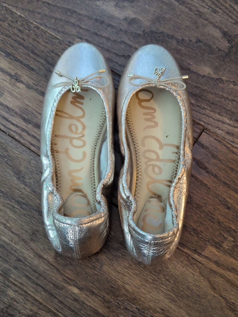 Sam Edelman Women's Gold Metallic Felicia Leather Ballet Flats 5.5 - Picture 10 of 10